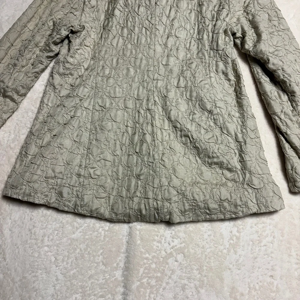 Eileen Fisher Womens Textured Jacket Beige‎ Button Front Size L Blazer Lagenook - Picture 12 of 14